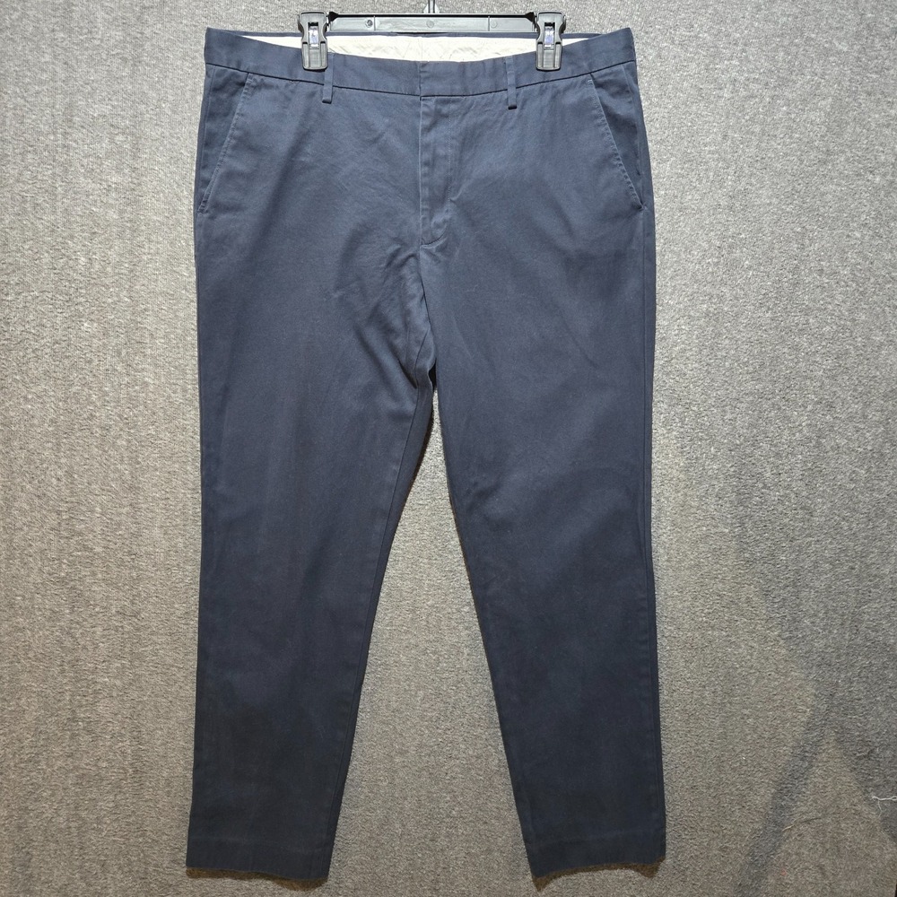 J Crew Bowery Stretch Cotton Dress Pants Mens 36x32 Navy Slim Fit